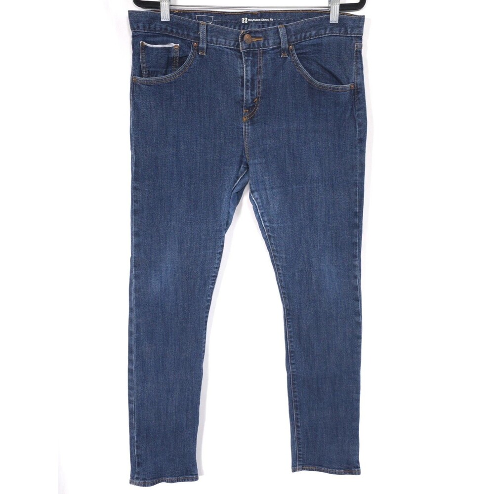 LEVIS Women’s Jeans SELVEDGE Boyfriend Skinny Fit 32 Blue Mid‎ Rise 19004-0001